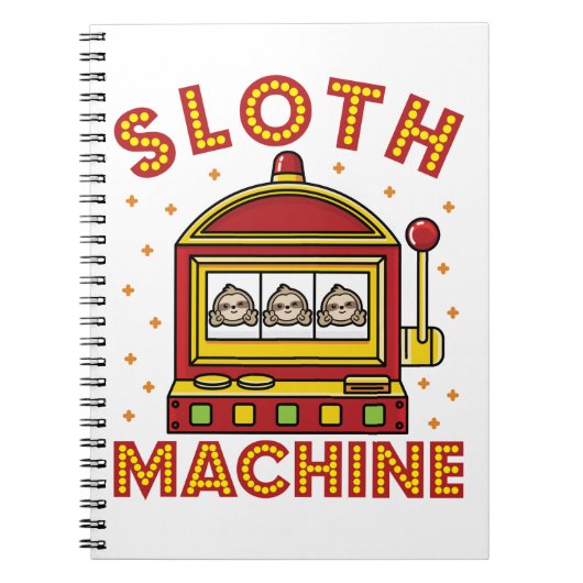 Sloth Machine Slots Spielautomat Casino Notizblock (Vorderseite)