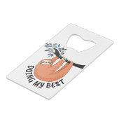 Sloth macht mein Bestes Geldbeutel Flaschenöffner (Rückseite Schrägansicht)