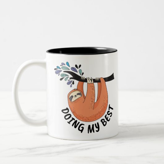 Sloth macht mein Bestes Zweifarbige Tasse (Links)