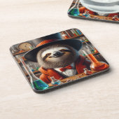 Sloth Mad Scientist Getränkeuntersetzer (Linke Seite)