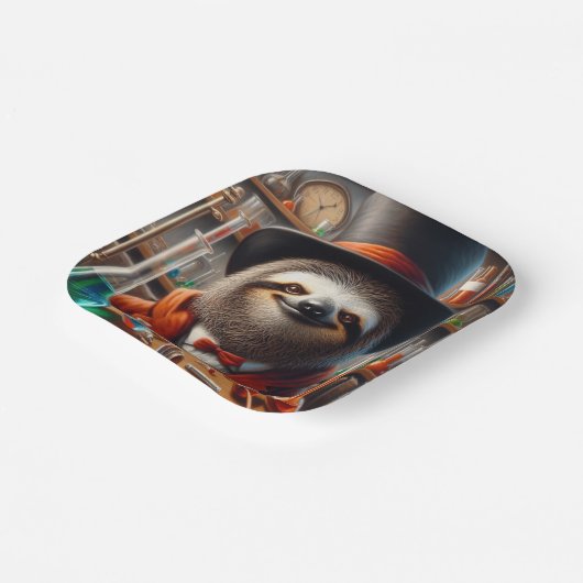 Sloth Mad Scientist Pappteller (Gewinkelt)