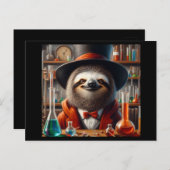 Sloth Mad Scientist Postkarte (Vorne/Hinten)