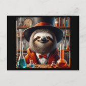 Sloth Mad Scientist Postkarte (Vorderseite)