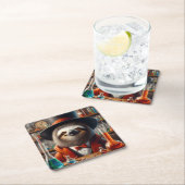 Sloth Mad Scientist Rechteckiger Pappuntersetzer (Vor Ort)