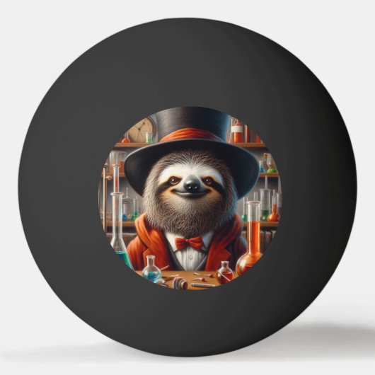 Sloth Mad Scientist Tischtennisball (Vorderseite)
