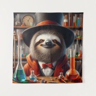 Sloth Mad Scientist Wandteppich