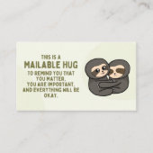 Sloth Mailable Hug Cards Telefonnummerkarte (Vorderseite)