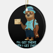 Sloth Mailman Funny und Rude Mailman Postarbeiter Keramik Ornament (Links)