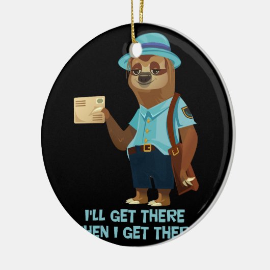 Sloth Mailman Funny und Rude Mailman Postarbeiter Keramik Ornament (Links)