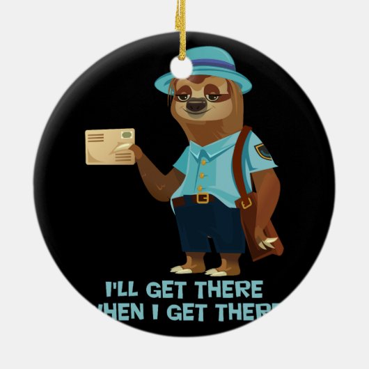Sloth Mailman Funny und Rude Mailman Postarbeiter Keramik Ornament (Hinten)