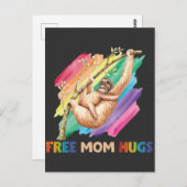 Sloth Mama Hugs Rainbow Niedlich Child and Mother Postkarte (Vorne/Hinten)