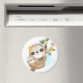 Sloth-Mama mit Baby Magnet (In Situ (Geschirrspüler))