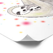 Sloth Mama und Baby Poster Einzigartiges Sloth Kin (Ecke)