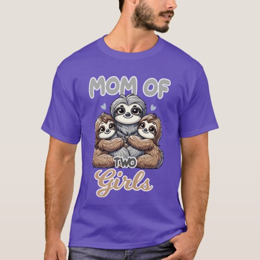 Sloth Mama von wo Girls Daugther für eine Mutter u T-Shirt (Vorderseite)