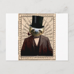 Sloth Man Viktorianisch Steampunk Anthropomorphisc Postkarte