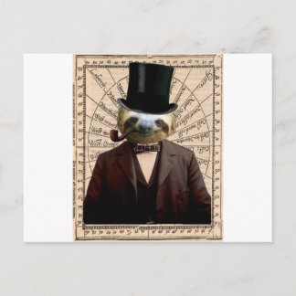 Sloth Man Viktorianisch Steampunk Anthropomorphisc Postkarte