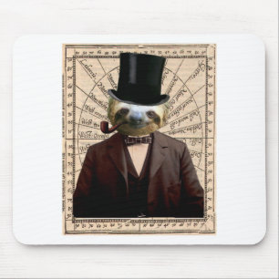 Sloth-Mann viktorianisches Steampunk anthropomorph Mousepad
