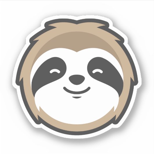 Sloth Mascot Aufkleber (Vorderseite)