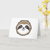 Sloth Mascot Karte (Gelbe Blume)