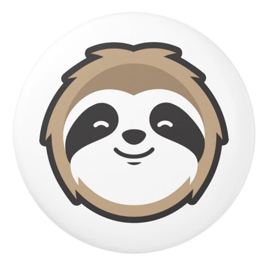 Sloth Mascot Keramikknauf (Vorderseite)