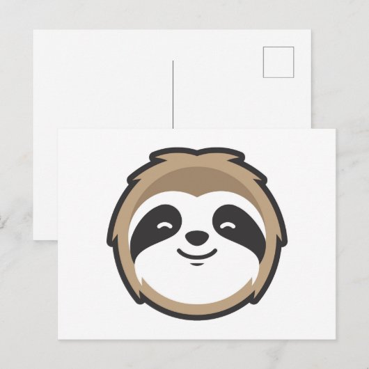 Sloth Mascot Postkarte (Vorne/Hinten)