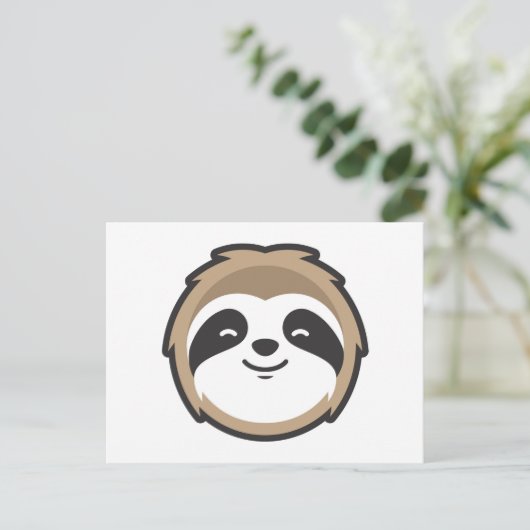 Sloth Mascot Postkarte (Stehend Vorderseite)