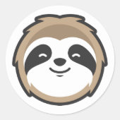 Sloth Mascot Runder Aufkleber (Vorderseite)