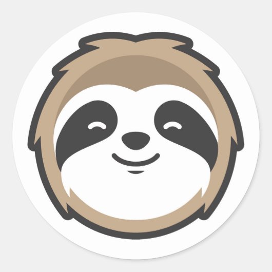 Sloth Mascot Runder Aufkleber (Vorderseite)