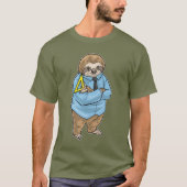 Sloth Math Teacher Set Square T-Shirt (Vorderseite)