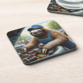 Sloth Mechanic Getränkeuntersetzer (Linke Seite)