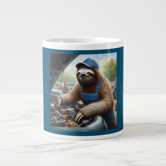 Sloth Mechanic Jumbo-Tasse (Vorderseite)