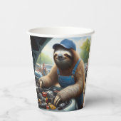 Sloth Mechanic Pappbecher (Rückseite)