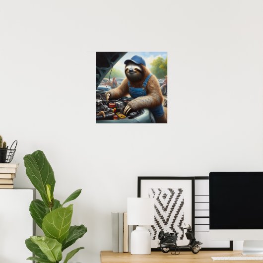 Sloth Mechanic Poster (Heimbüro)