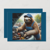 Sloth Mechanic Postkarte (Vorne/Hinten)