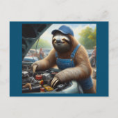 Sloth Mechanic Postkarte (Vorderseite)