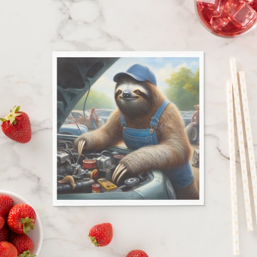 Sloth Mechanic Serviette (Beispiel)