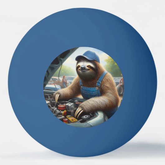 Sloth Mechanic Tischtennisball (Vorderseite)