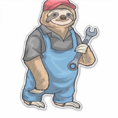 Sloth Mechanic Wrench Classic T-Shirt Aufkleber (Vorderseite)