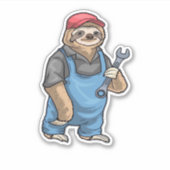 Sloth Mechanic Wrench Classic T - Shirt Aufkleber (Vorderseite)