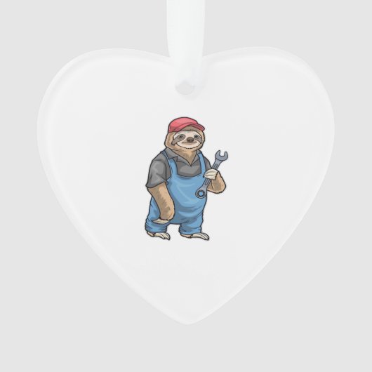Sloth Mechanic Wrench Classic T-Shirt Ornament (Vorderseite)