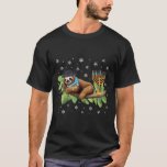 Sloth Menorah Hanukkah Chanukah Animal Sloths Jewi T-Shirt<br><div class="desc">Sloth Menorah Hanukkah Chanukah Animal Sloths jüdisch</div>