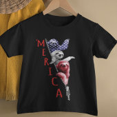Sloth Merica Sloth in Zipper Grafik-American Flag T-Shirt