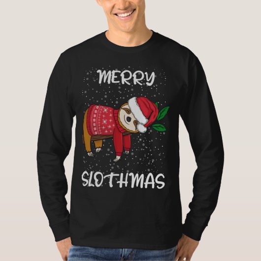 Sloth Merry Christmas Sweater Santa Sloth Merry Sl T-Shirt (Vorderseite)