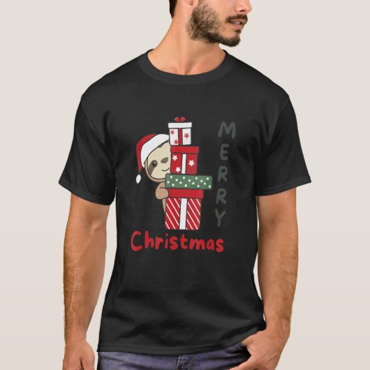 Sloth Merry Christmas Winter Sloths Christmas T-Shirt (Vorderseite)