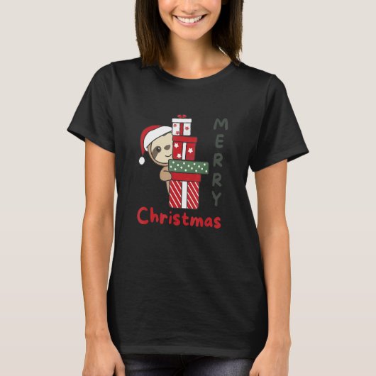 Sloth Merry Christmas Winter Sloths Christmas T-Shirt (Vorderseite)