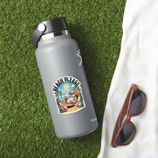 Sloth mit Eiscreme Summer Beach Bitte Aufkleber (HydroFlask Insitu)