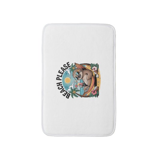 Sloth mit Eiscreme Summer Beach Bitte Badematte (Vorderseite Vertikal)