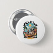 Sloth mit Eiscreme Summer Beach Bitte Button (Vorne & Hinten)