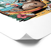 Sloth mit Eiscreme Summer Beach Bitte Poster (Ecke)