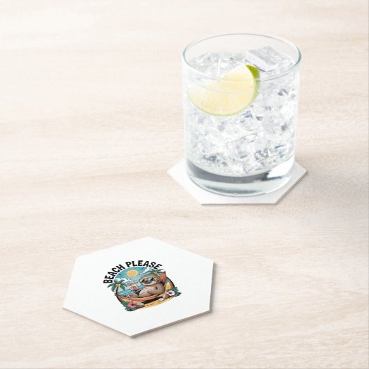 Sloth mit Eiscreme Summer Beach Bitte Untersetzer (Vor Ort)